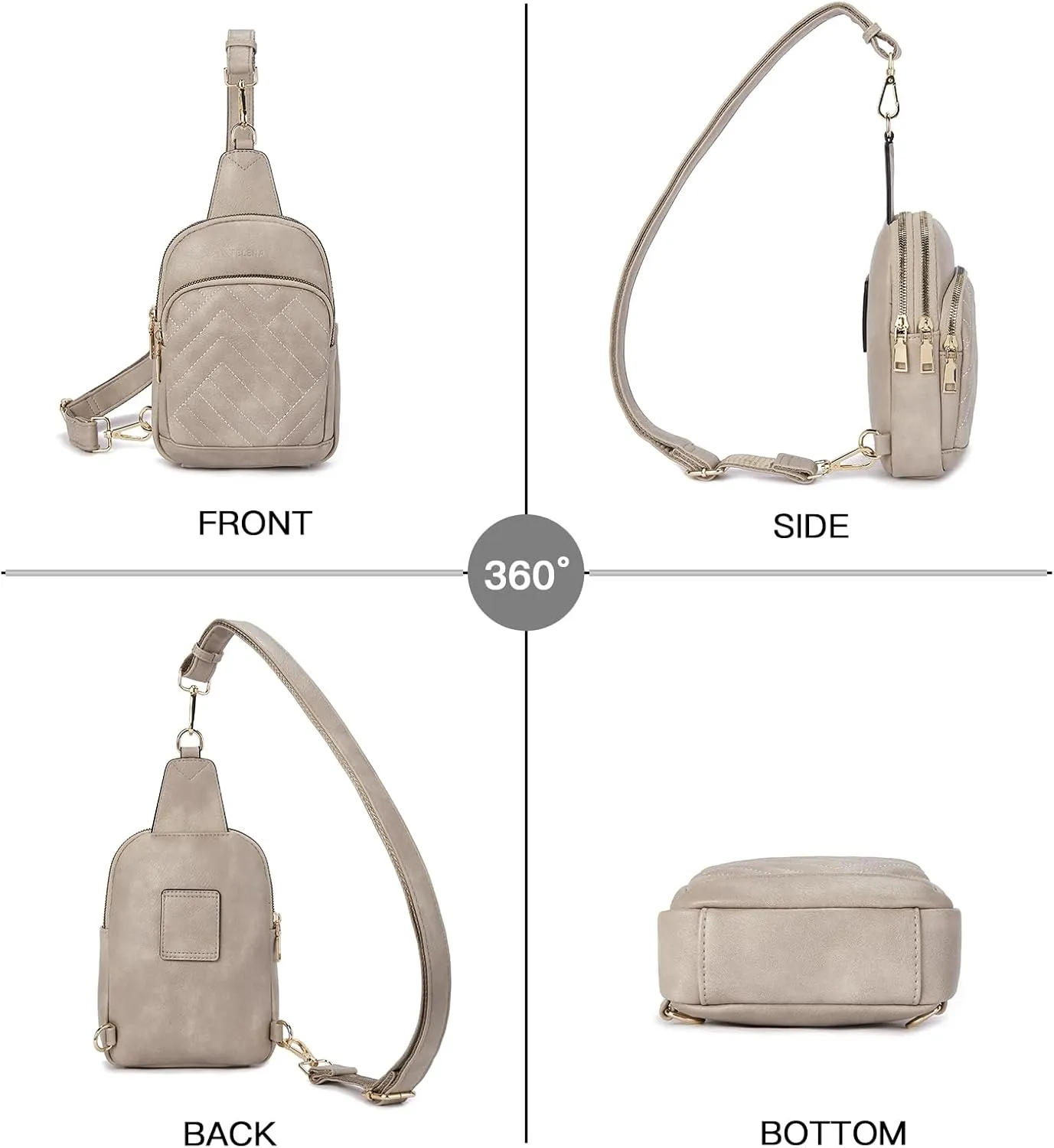 Telena Sling Bag for Women Crossbody Bags Fanny Packs for Women Cross Body Waist Pack with Detachable Strap