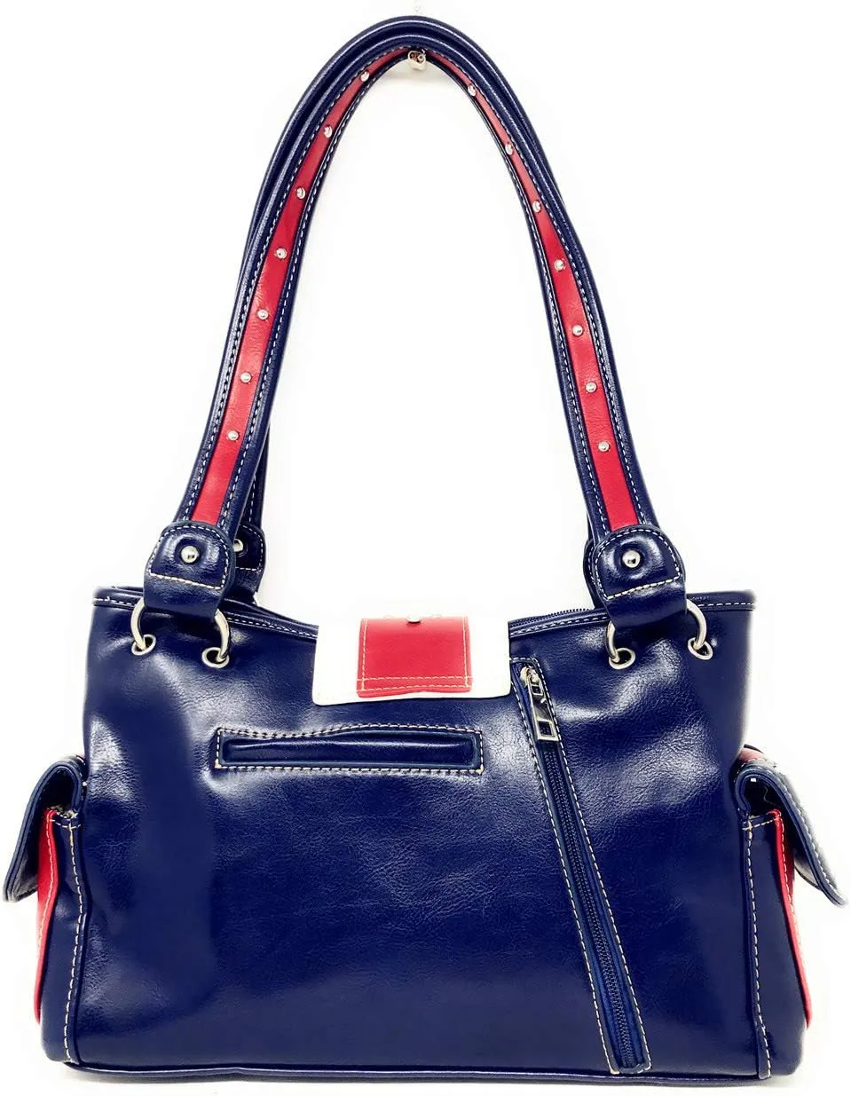 Texas West American Flag Rhinestone Women's Handbags Purse Wallet Set in Multi-Color