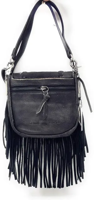Texas West Western Genuine Leather Cowhide Fur Fringe Womens Crossbody Bag in 3 Colors. Cow fur may vary.