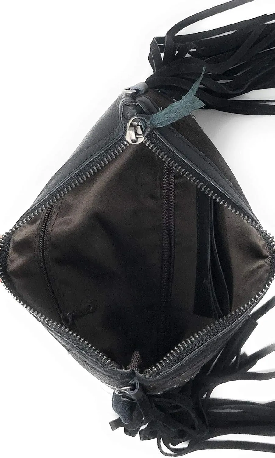 Texas West Western Genuine Leather Cowhide Fur Fringe Womens Crossbody Bag in 3 Colors. Cow fur may vary.