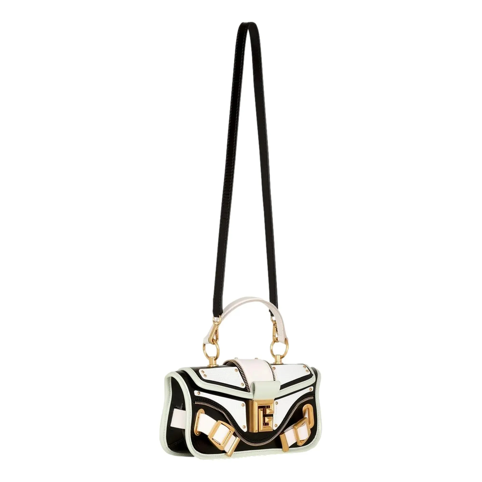 The Balmain Blaze Mint Green Leather Baguette Top Handle Crossbody Bag