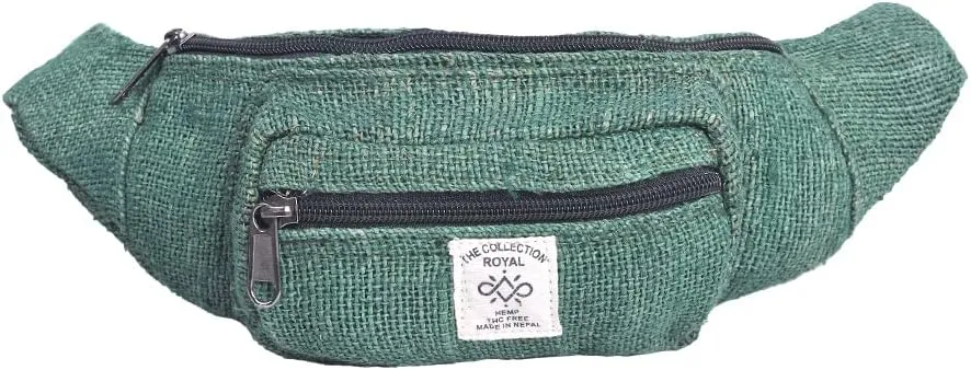 The Collection Royal Himalayan Hemp Fanny Pack, Eco-friendly, Fanny Packs Boho, Hippie Fanny Pack, Waist Belt, Travel Utility Belt