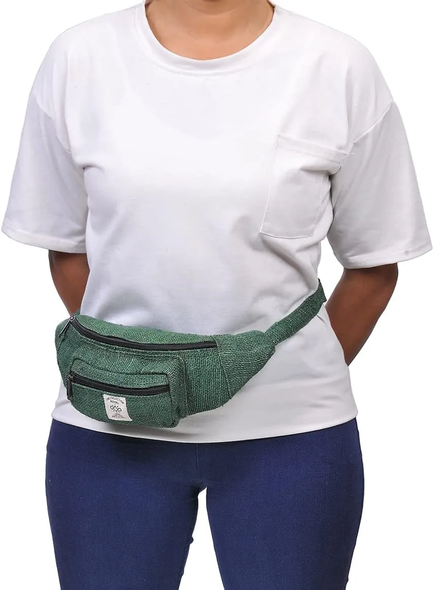 The Collection Royal Himalayan Hemp Fanny Pack, Eco-friendly, Fanny Packs Boho, Hippie Fanny Pack, Waist Belt, Travel Utility Belt