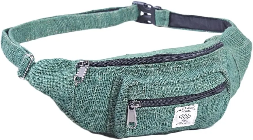 The Collection Royal Himalayan Hemp Fanny Pack, Eco-friendly, Fanny Packs Boho, Hippie Fanny Pack, Waist Belt, Travel Utility Belt