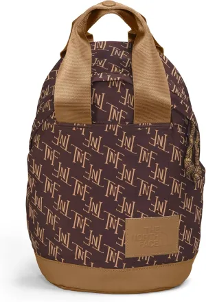 THE NORTH FACE Women's Never Stop Mini Backpack, Coal Brown TNF Monogram Print/Utility Brown, One Size