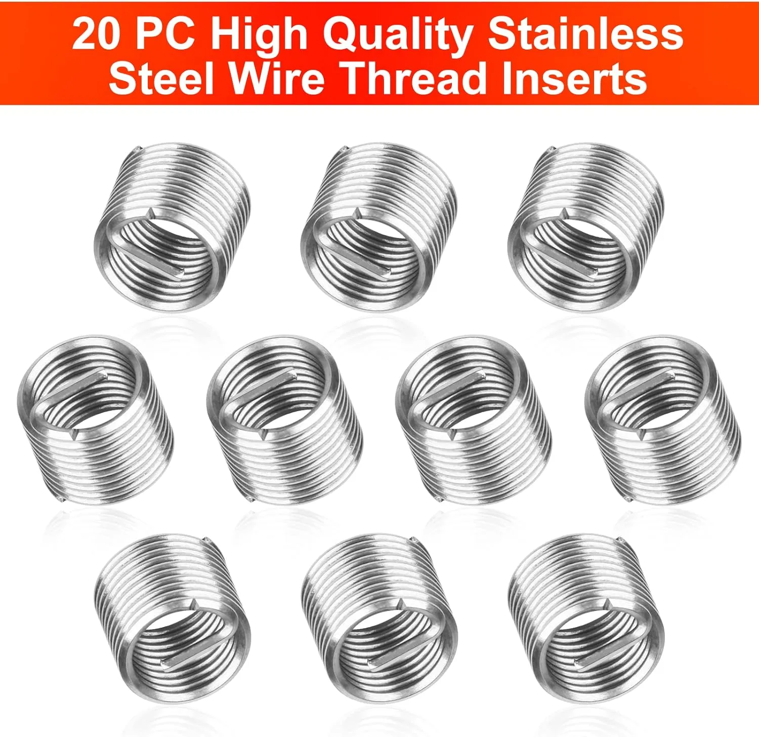 Thread Repair Kit M6 X 1.0mm, Helicoil Metric Thread Repair Insert Kit with HSS Drill Bits, Rethreading Inserts Tool Set for Damaged Thread Repairing