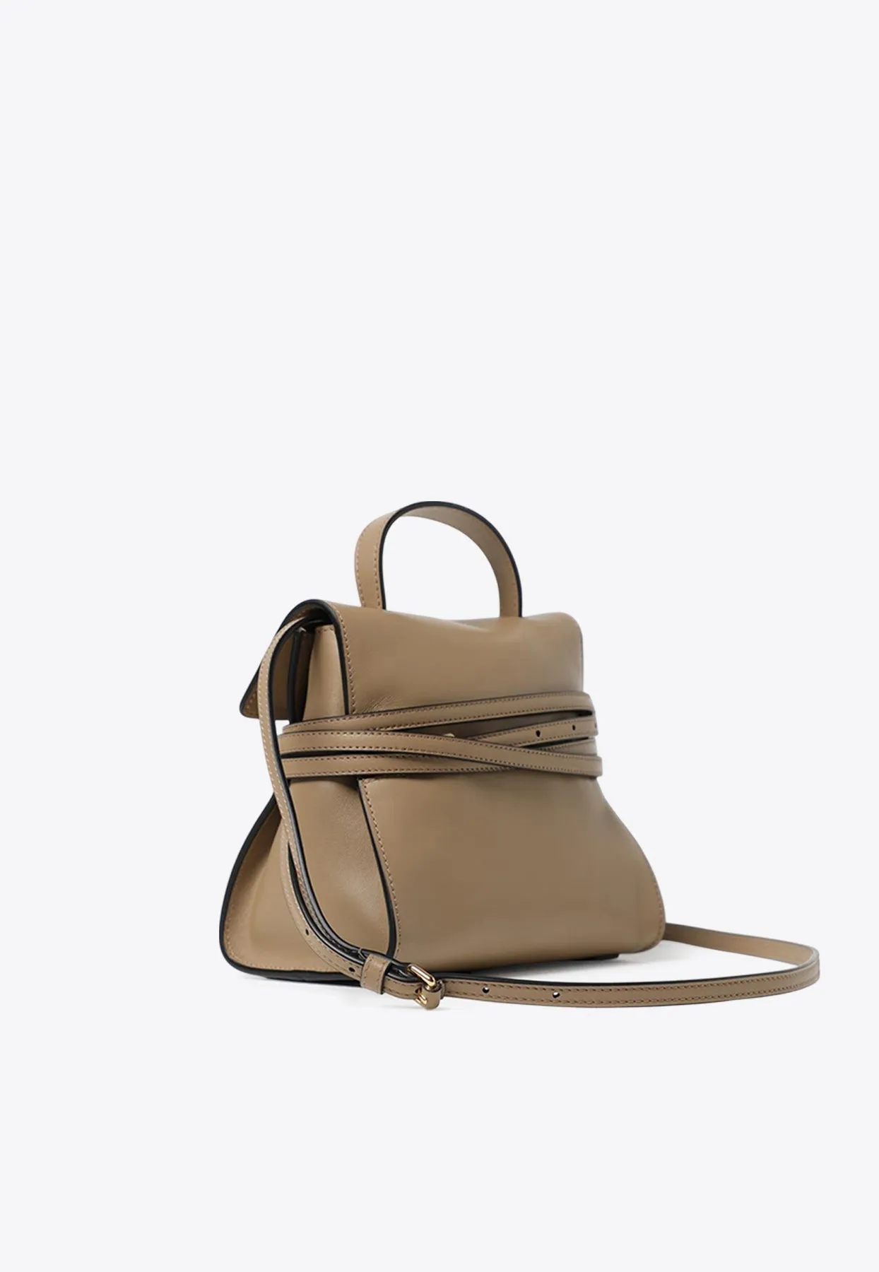 Tie Me Leather Top Handle Bag