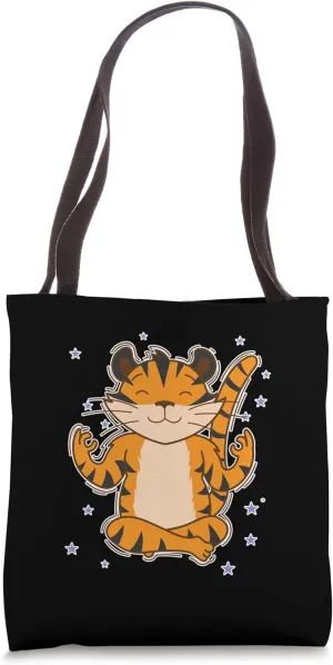Tiger meditates Tote Bag