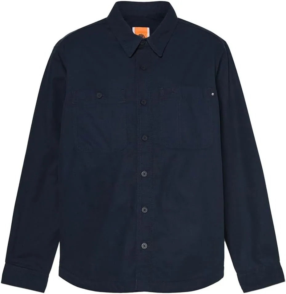 Timberland mens Printed Fleece Lined Overshirt