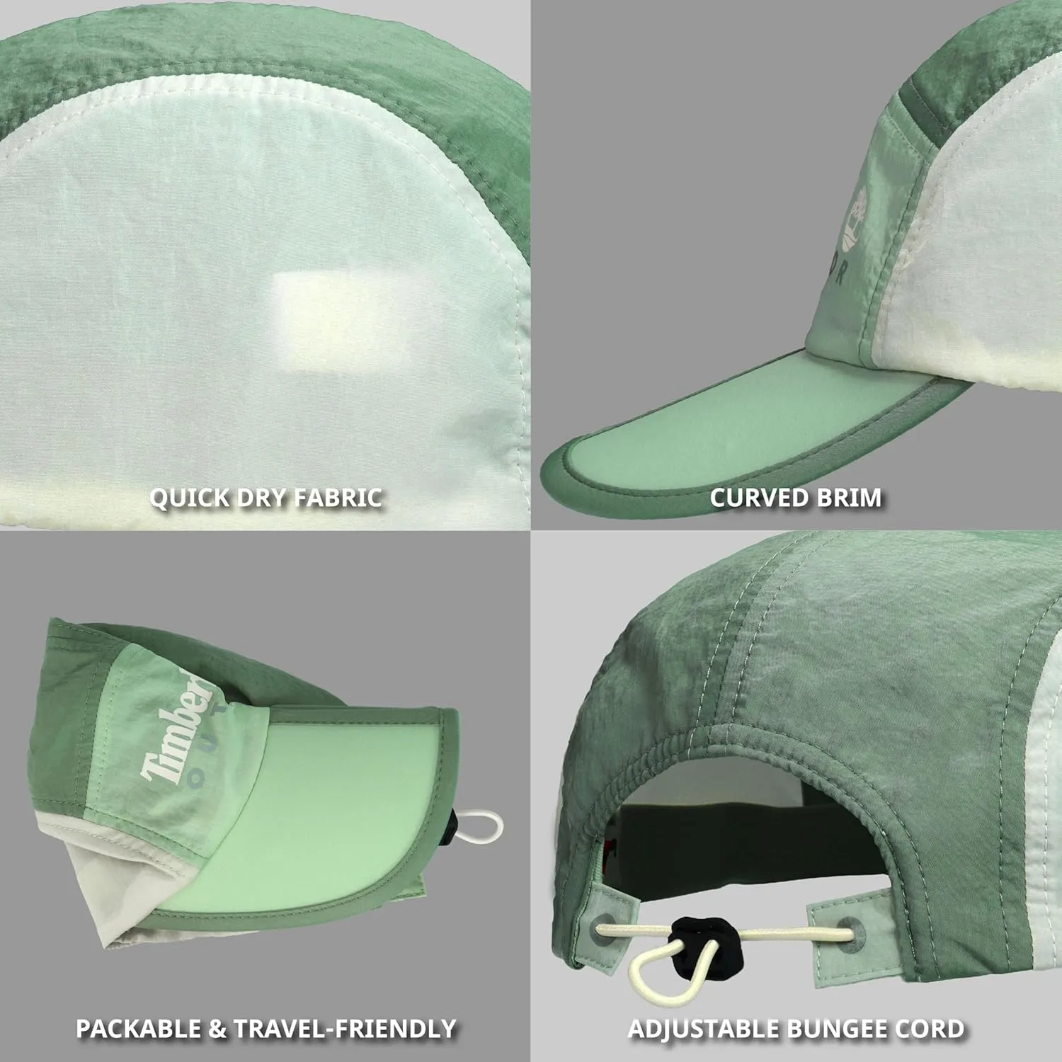 Timberland Split Brim Foldable Camp Hat, Adjustable 5 Panel Hat, Lightweight and Breathable Fabric for Outdoor Adventures