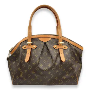 Tivoli GM Brown Monogram Top Handle Bag in Coated Canvas, Gold hardware