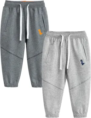 Toddler Boys Jogger Active Athletic Pants Dinosaur Sweatpants (1-Pack 2-Pack