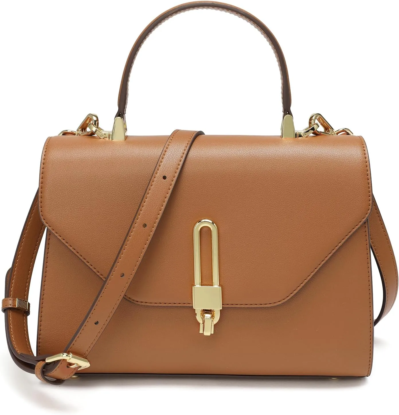 Top Handle Bag Fashion Leather Satchel Bag for Ladies, Zipper Pocket, Metal，Leather tote bag for Women.