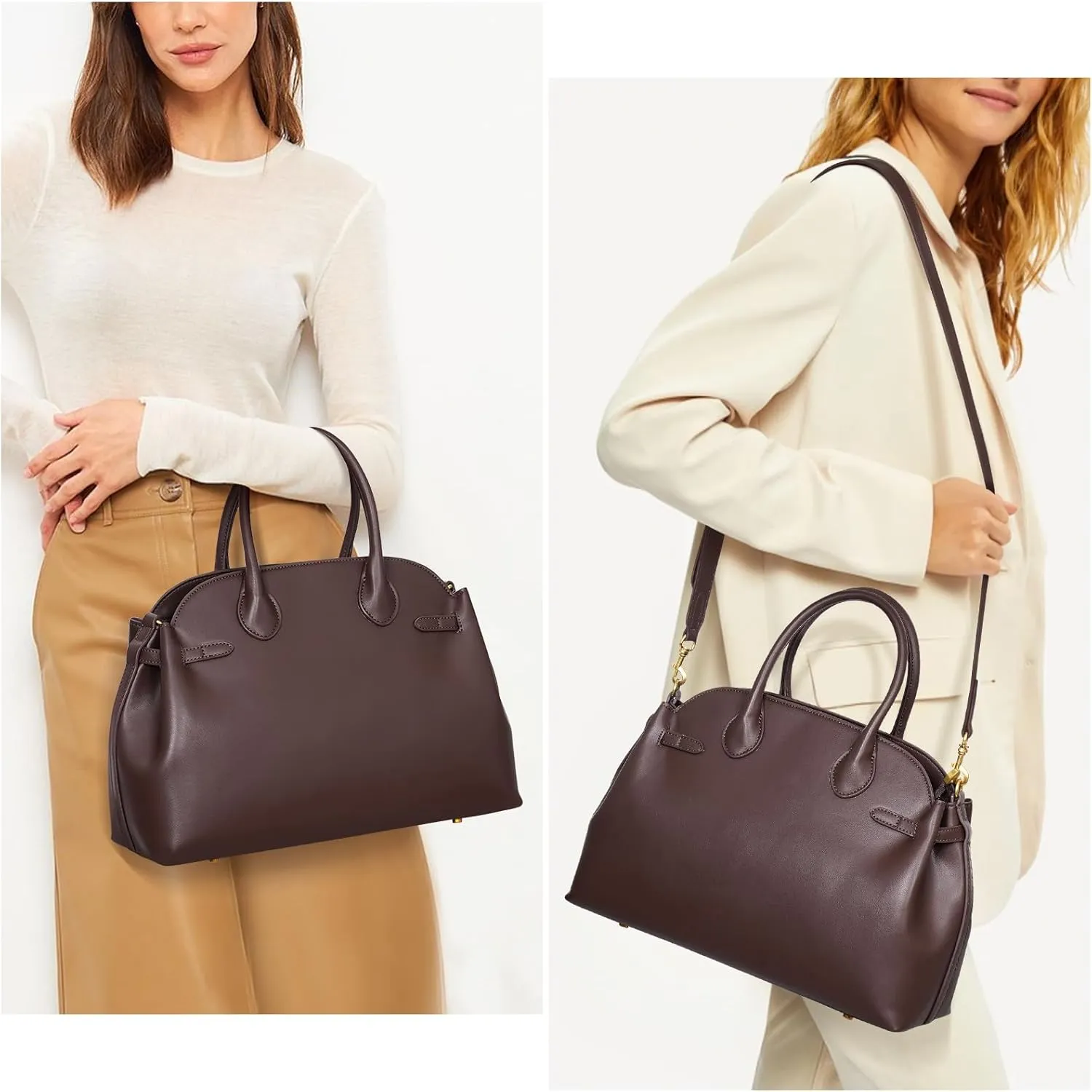 Top Handle Bag Medium Crossbody Bags For Women Vintage Tote Satchel Shoulder Bag Luxury Pu Leather Handbag