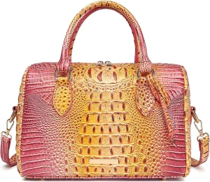 Top-Handle Crocodile Purses For Women Crossbody Leather Bags Trendy Large Capacity Tote with Shoulder Strap