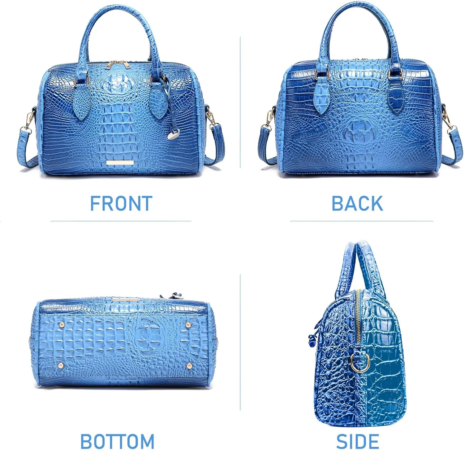 Top-Handle Crocodile Purses For Women Crossbody Leather Bags Trendy Large Capacity Tote with Shoulder Strap