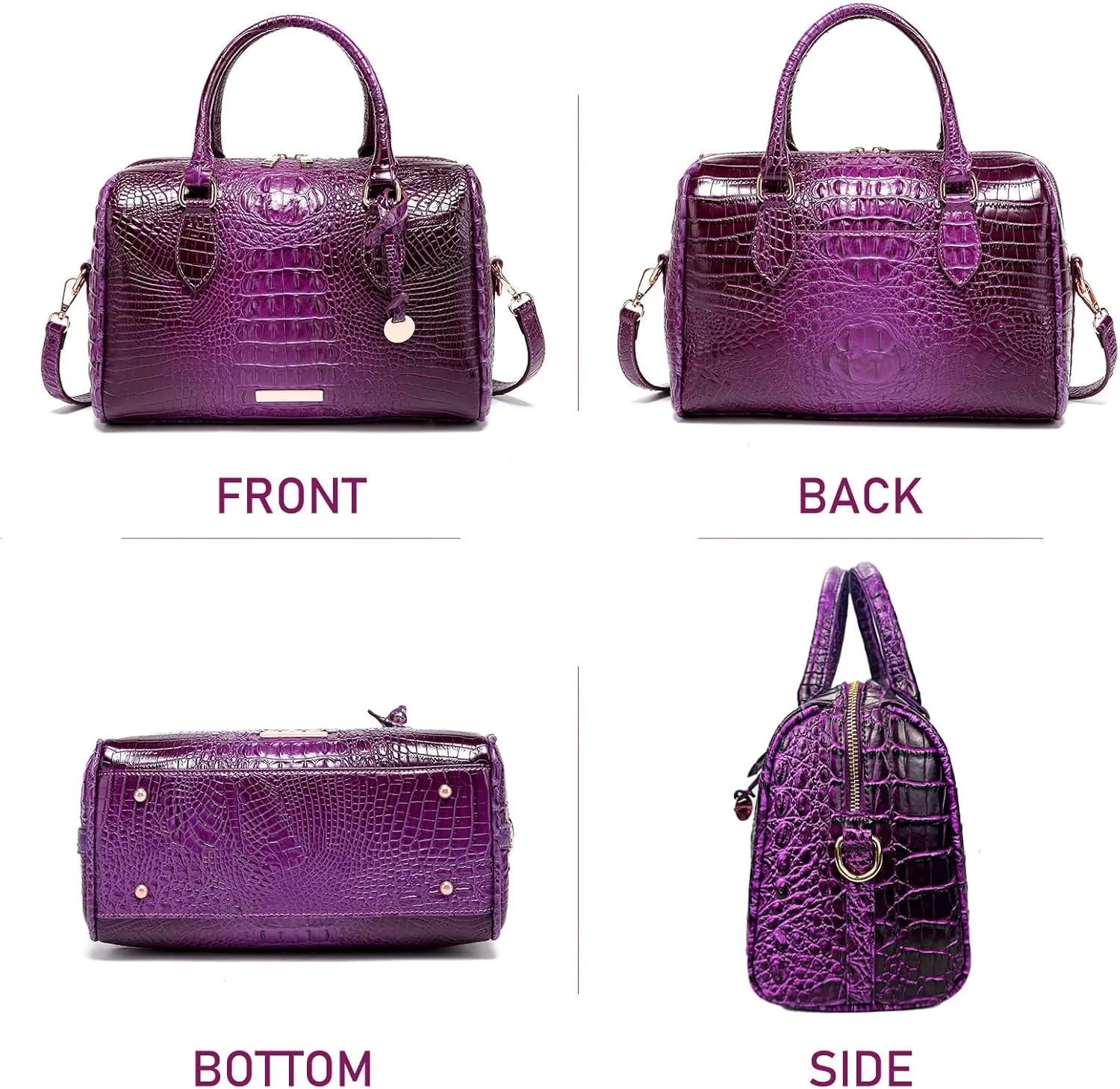 Top-Handle Crocodile Purses For Women Crossbody Leather Bags Trendy Large Capacity Tote with Shoulder Strap