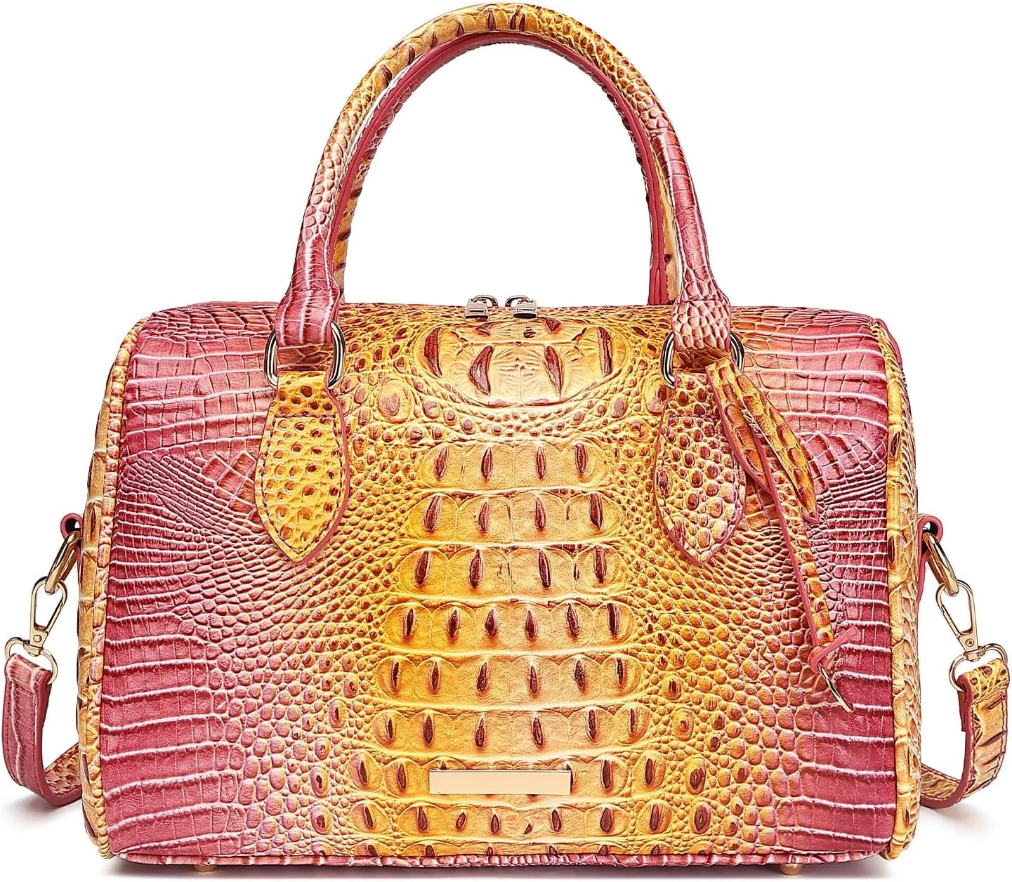 Top-Handle Crocodile Purses For Women Crossbody Leather Bags Trendy Large Capacity Tote with Shoulder Strap