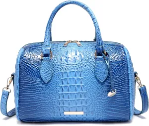 Top-Handle Crocodile Purses For Women Crossbody Leather Bags Trendy Large Capacity Tote with Shoulder Strap