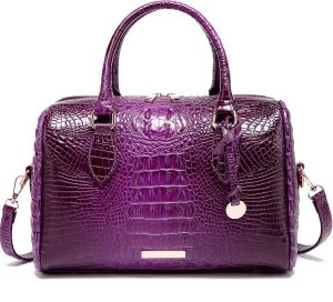 Top-Handle Crocodile Purses For Women Crossbody Leather Bags Trendy Large Capacity Tote with Shoulder Strap