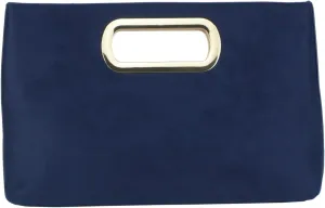 Top Handle Faux Suede Clutch