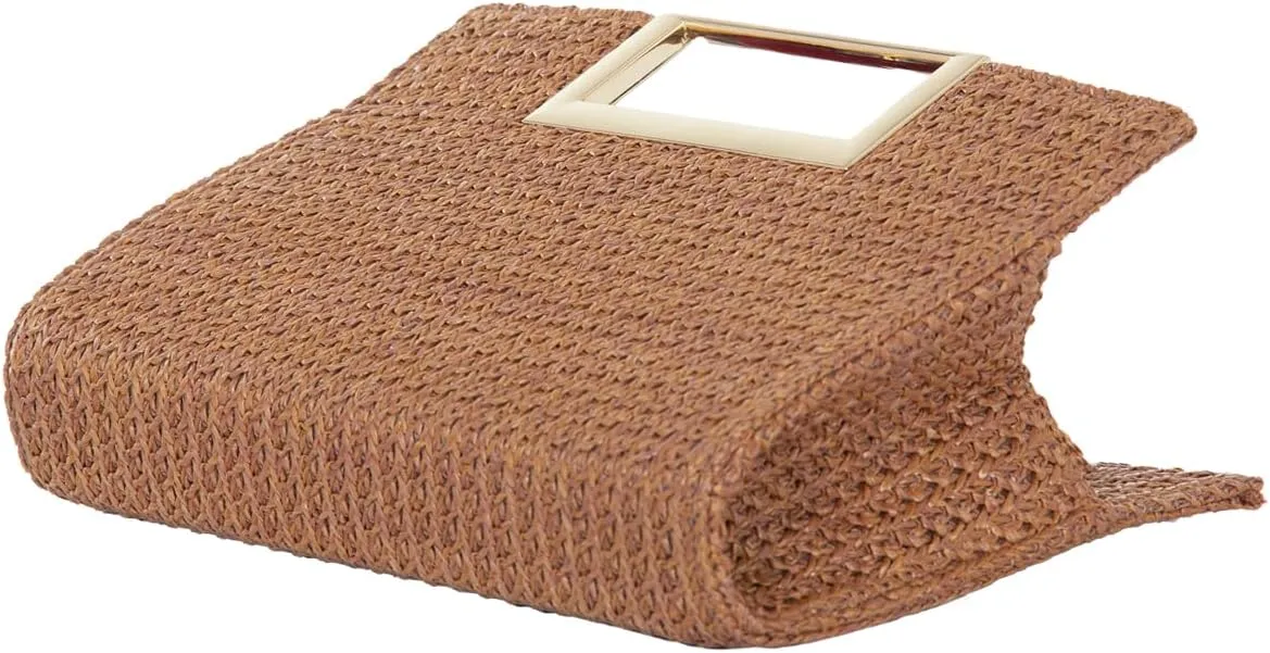 Top Handle Straw Clutch