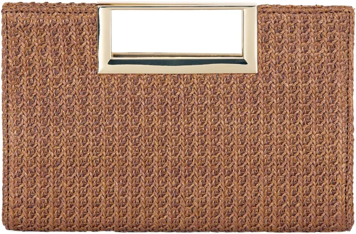 Top Handle Straw Clutch
