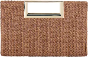Top Handle Straw Clutch