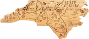 Totally Bamboo Destination North Carolina State Shaped Serving and Cutting Board, Includes Hang Tie for Wall Display