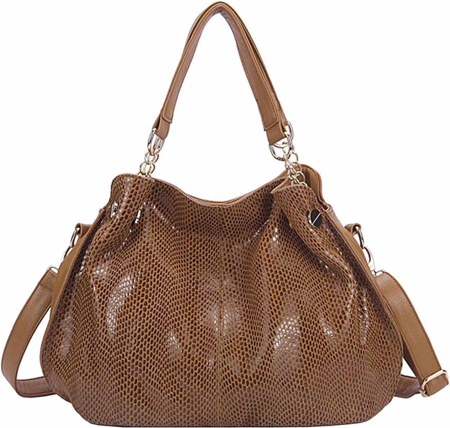 Tote Bag Satchel for Women PU Leather Top-Handle Shoulder Bags Snake Pattern Handbag Purse