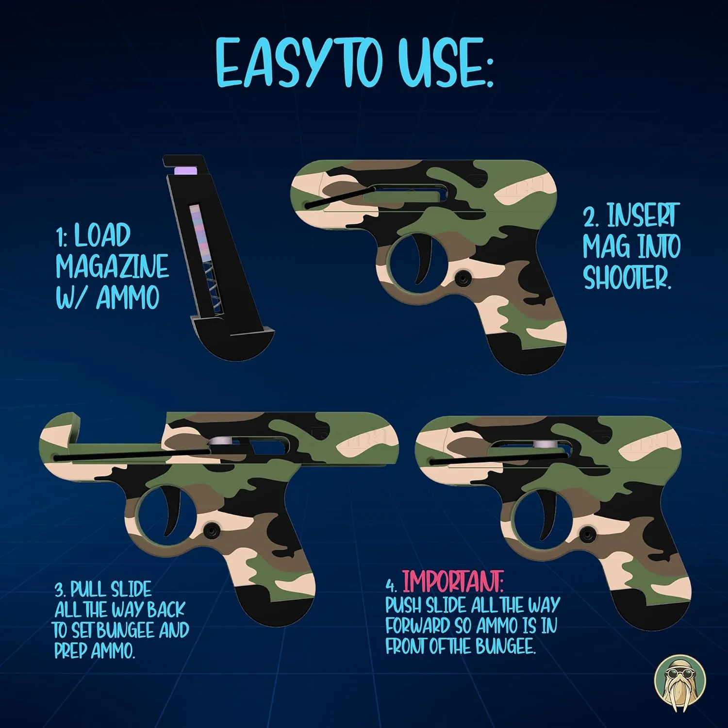 Toy Gun That Shoots Candy - The Smartee Shooter - Shoots Fast and Far - Over 40 feet & Over 70 fps. Working Magazine & Slide. 5 Packs of Candy & 20 Pieces of Plastic Ammo. (American Flag)