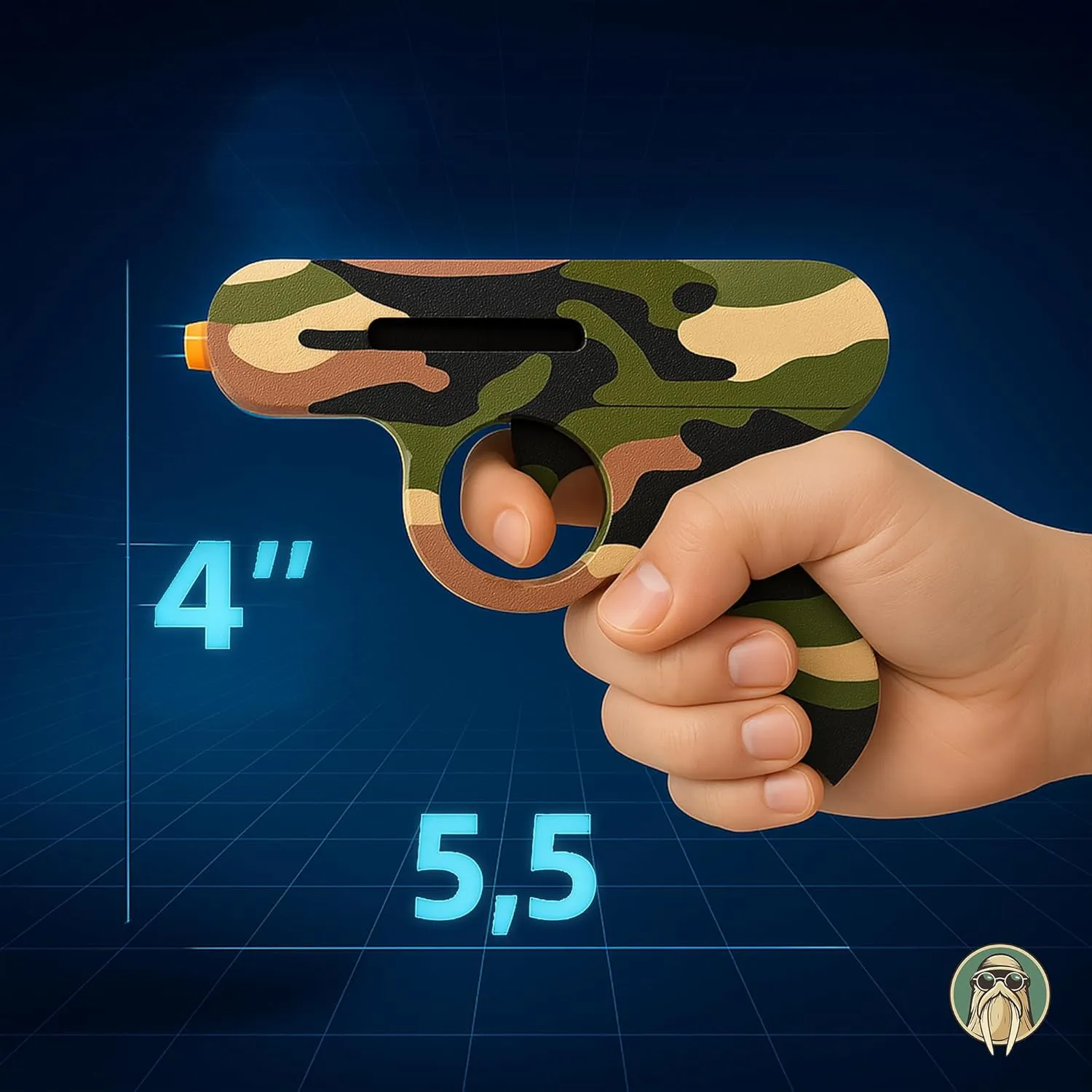 Toy Gun That Shoots Candy - The Smartee Shooter - Shoots Fast and Far - Over 40 feet & Over 70 fps. Working Magazine & Slide. 5 Packs of Candy & 20 Pieces of Plastic Ammo. (American Flag)