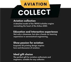 TR900 Turbofan Engine Model Kit – 1:20 Scale Turbojet Aircraft Engine – 3D Printed Mechanical Science Education Toy Aviation Enthusiast Gift – Deluxe Version (Finished)