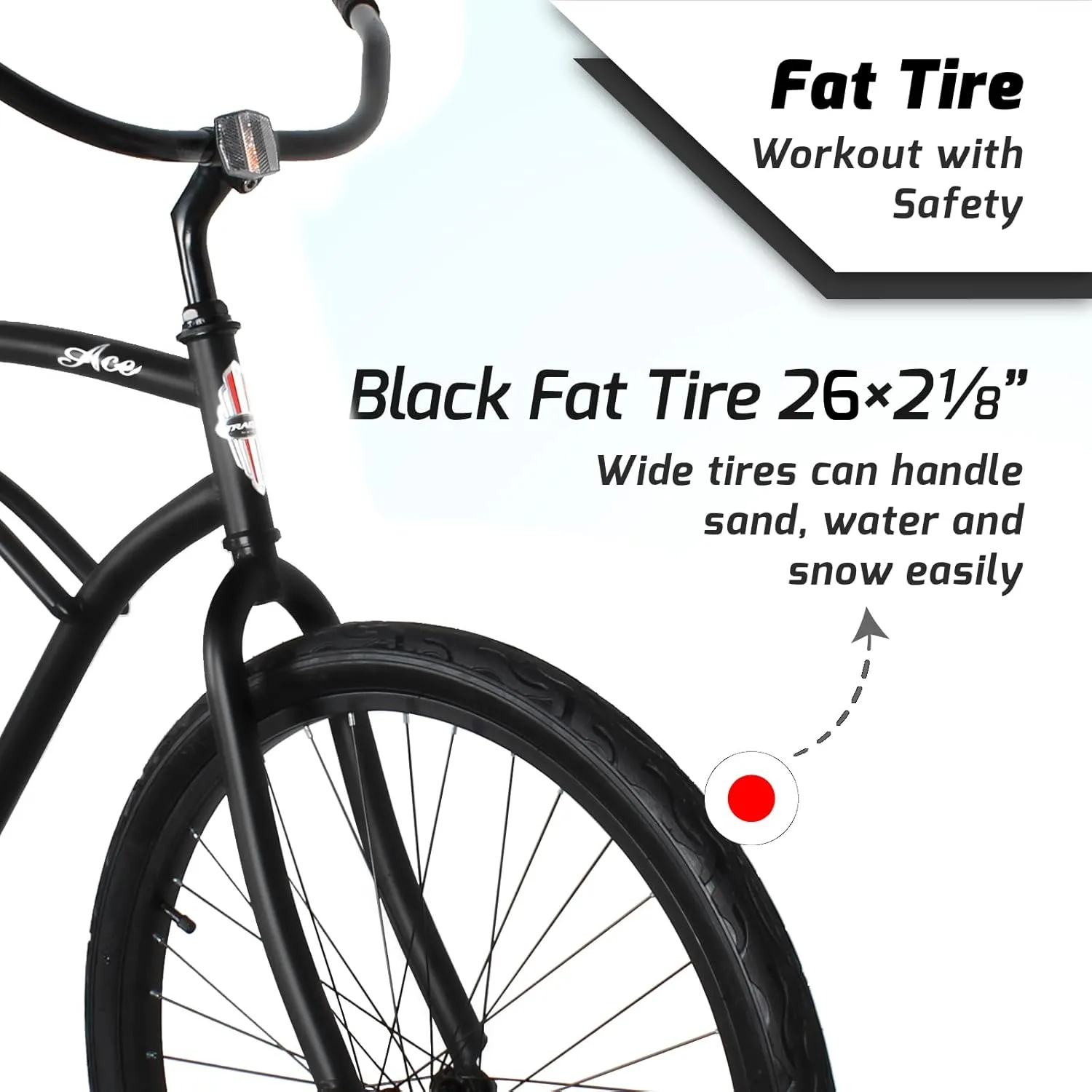 Tracer ACE 26in Single Speed Beach Cruiser Bike with Coaster Brake for Mens and Womens -Multiple Colors