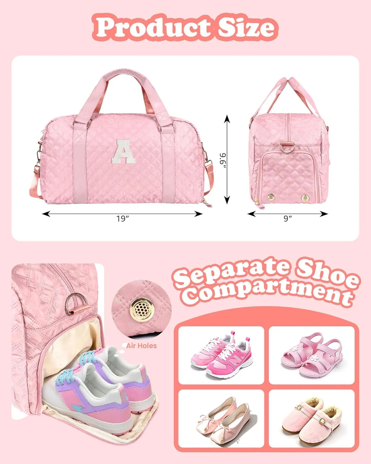 Travel Bags, Gifts for Friends Female Women, Initial Travel Duffel Bag, Gym Bag, Personalized Weekender Bag, Friend Wedding Girlfriend Birthday Gifts for Teen Girls, Graduation Gifts