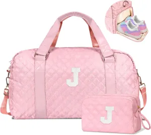 Travel Bags, Gifts for Friends Female Women, Initial Travel Duffel Bag, Gym Bag, Personalized Weekender Bag, Friend Wedding Girlfriend Birthday Gifts for Teen Girls, Graduation Gifts
