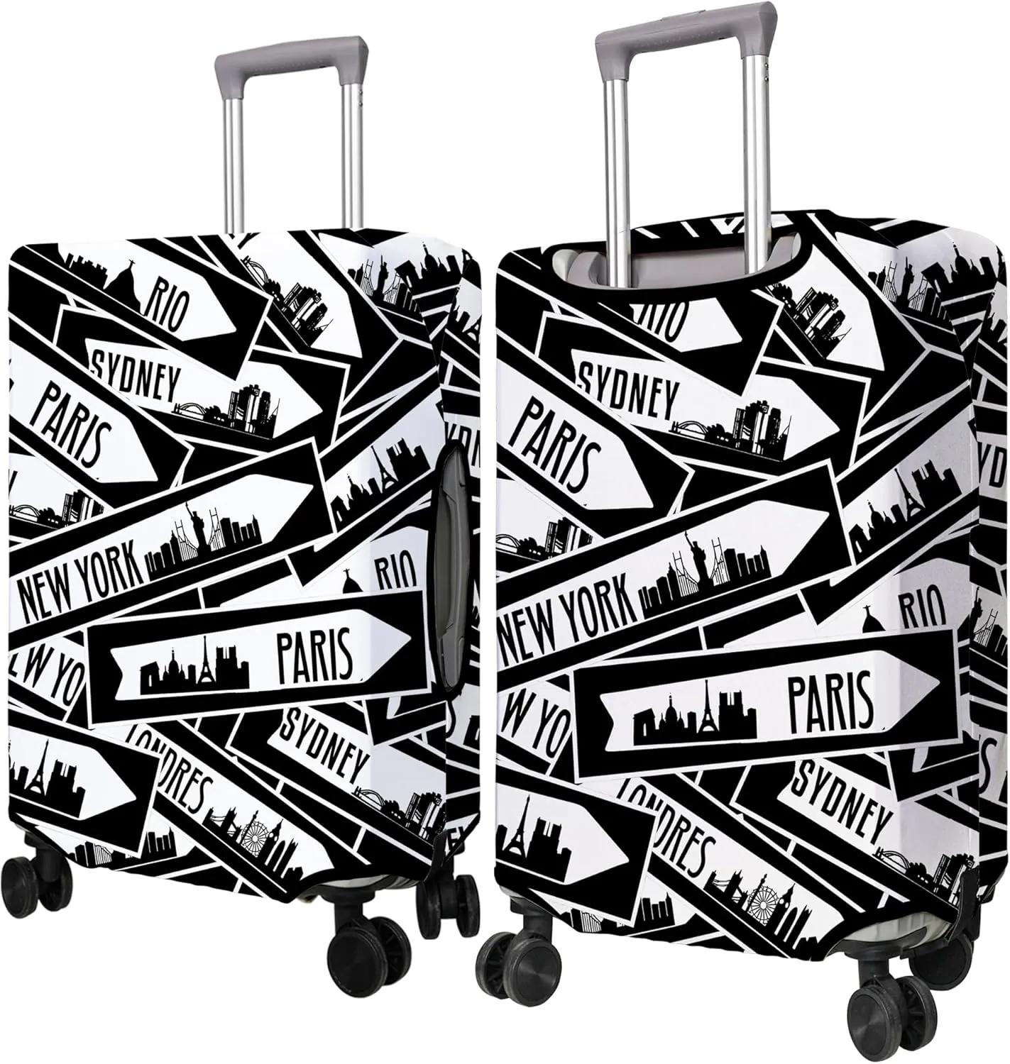 Travel Luggage Cover Suitcase Protector Fits 18-32 Inch Wheel Covers PatternedTravel Related Items Flower Luggage Protector Elastic M