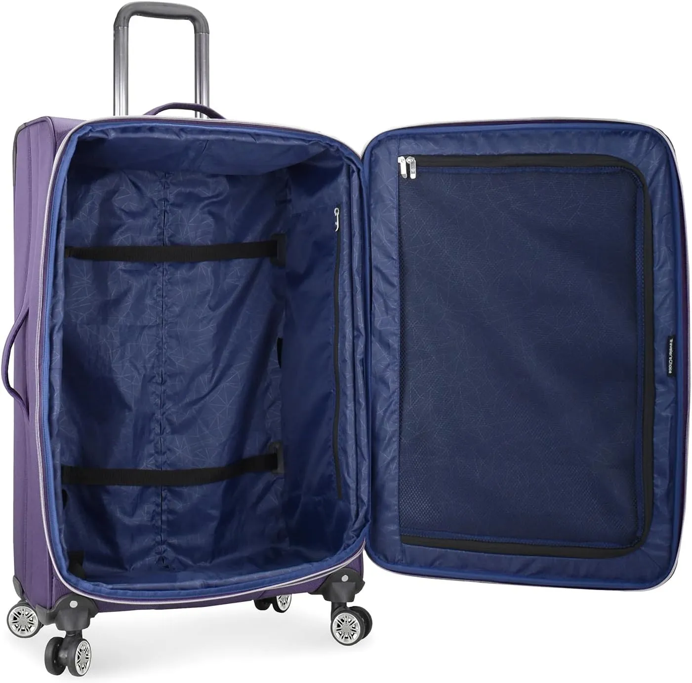 Traveler's Choice Lares Softside Expandable Luggage with Spinner Wheels, Purple, Checked 30-Inch