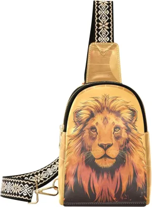 trendy Lion Yellow Mystery Cool bag for men sturdy womens crossbody fanny pack for travel