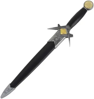 Trendy Zone 21 Masonic Stainless Steel Blade Dagger with Square Compass Freemason Masonic Symbol Embossed Knife Sword Gift for Men