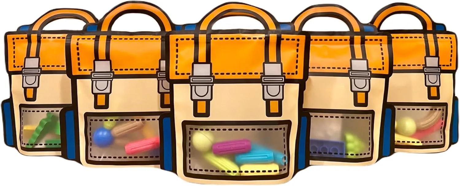 Trendybag Orange and Purple Top-Handle Party Goodie Bags, Grip n' Seal Gift With Stand-up Bottom, Birthday, 20 Pcs (Small, Orange)
