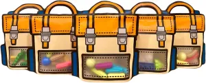 Trendybag Orange and Purple Top-Handle Party Goodie Bags, Grip n' Seal Gift With Stand-up Bottom, Birthday, 20 Pcs (Small, Orange)