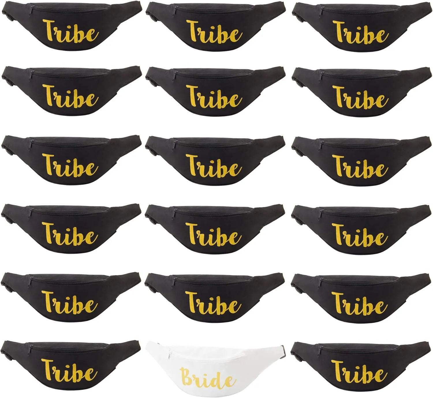 Tribe Bachelorette Fanny Packs- Cursive Text (18 Pack)