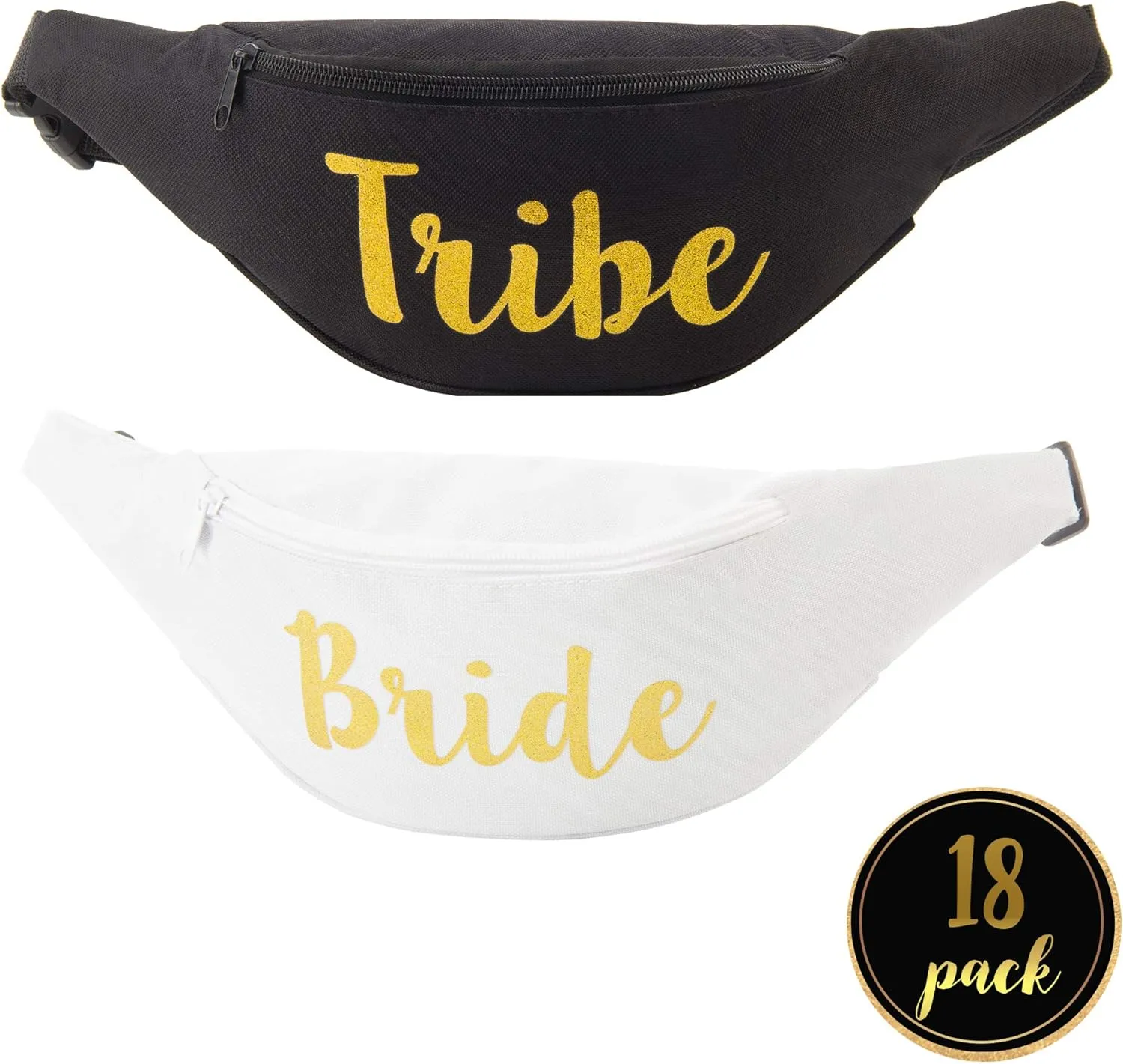 Tribe Bachelorette Fanny Packs- Cursive Text (18 Pack)