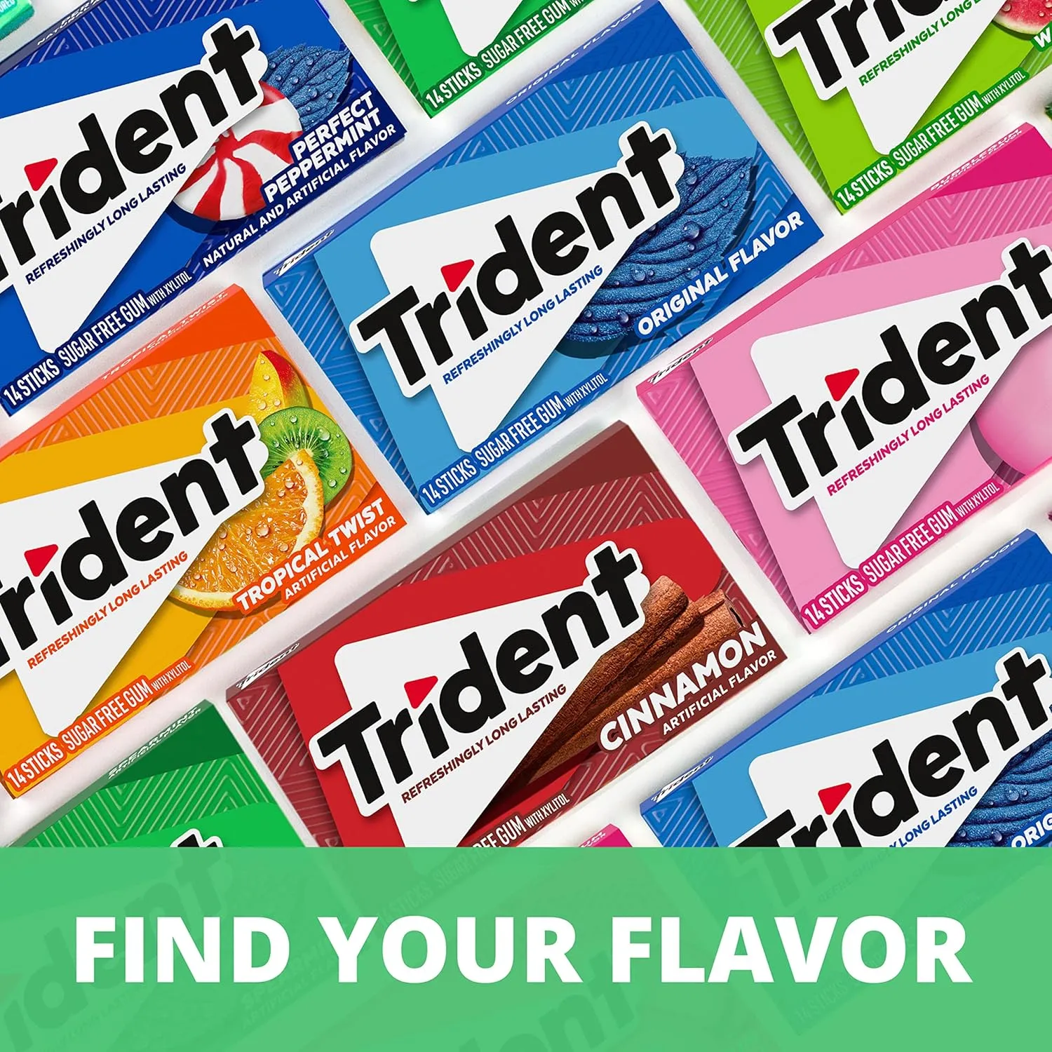 Trident Spearmint Sugar Free Gum, 24 Packs of 14 Pieces (336 Total Pieces)