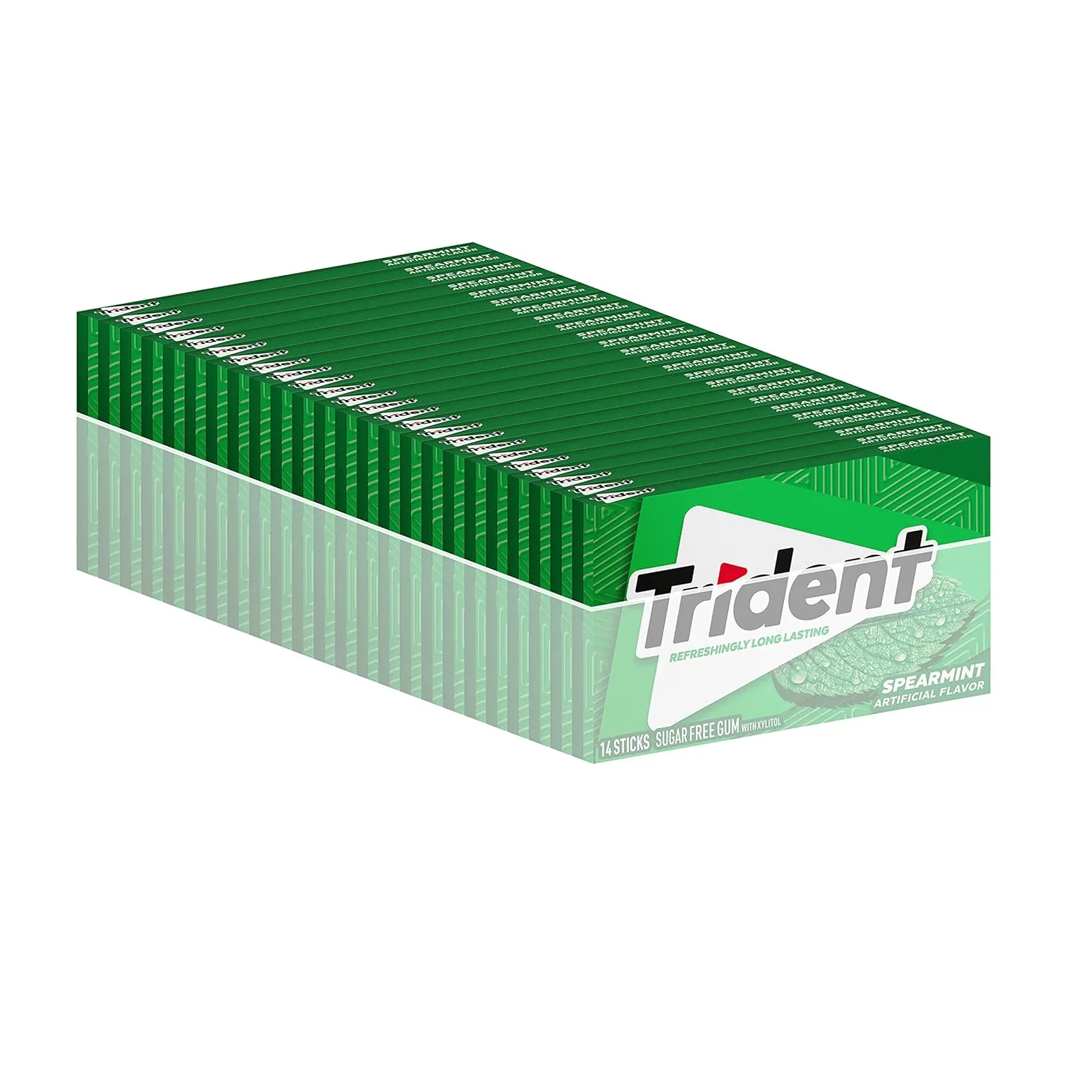 Trident Spearmint Sugar Free Gum, 24 Packs of 14 Pieces (336 Total Pieces)