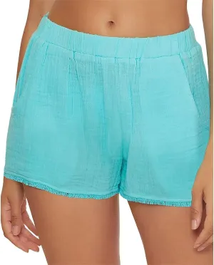 Trina Turk Women's Serene Fringe Shorts, Casual, High Waisted with Pockets, Beach Cover Ups