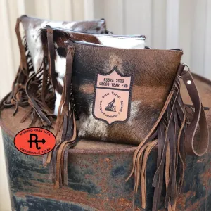Trophy Wristlet Makeup Cosmetic Bag with Fringe and Lettering by Running Roan Tack CLICK TO SEE QUANTITY DISCOUNTS
