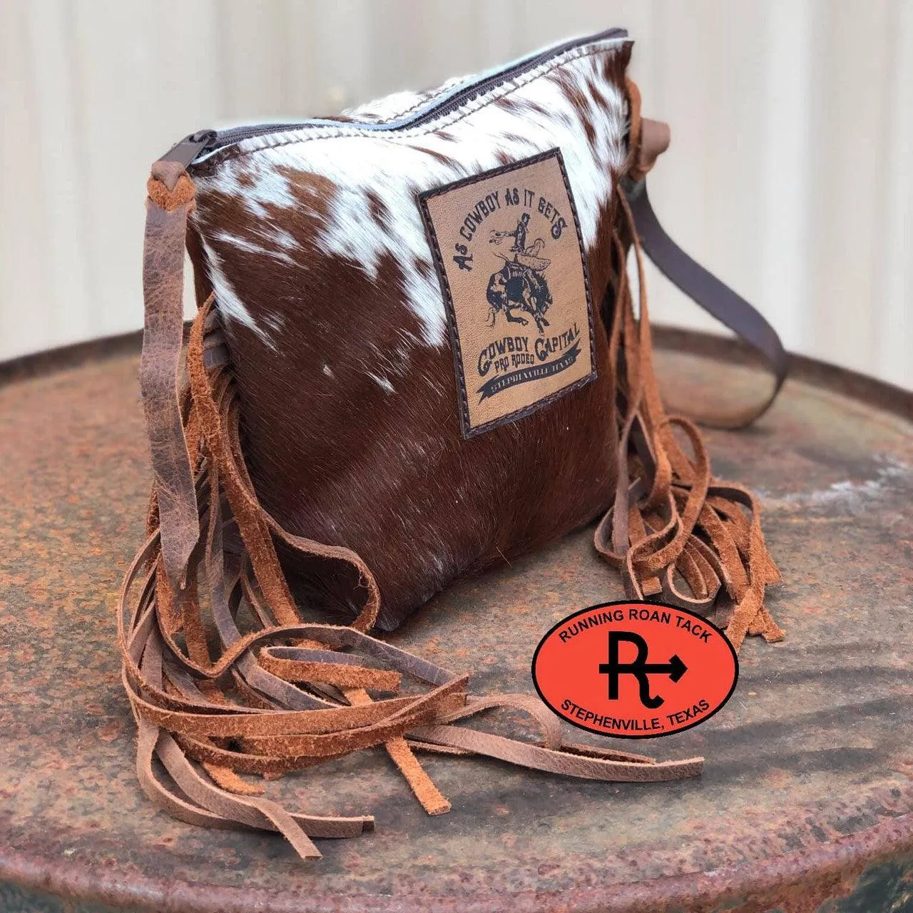 Trophy Wristlet Makeup Cosmetic Bag with Fringe and Lettering by Running Roan Tack CLICK TO SEE QUANTITY DISCOUNTS