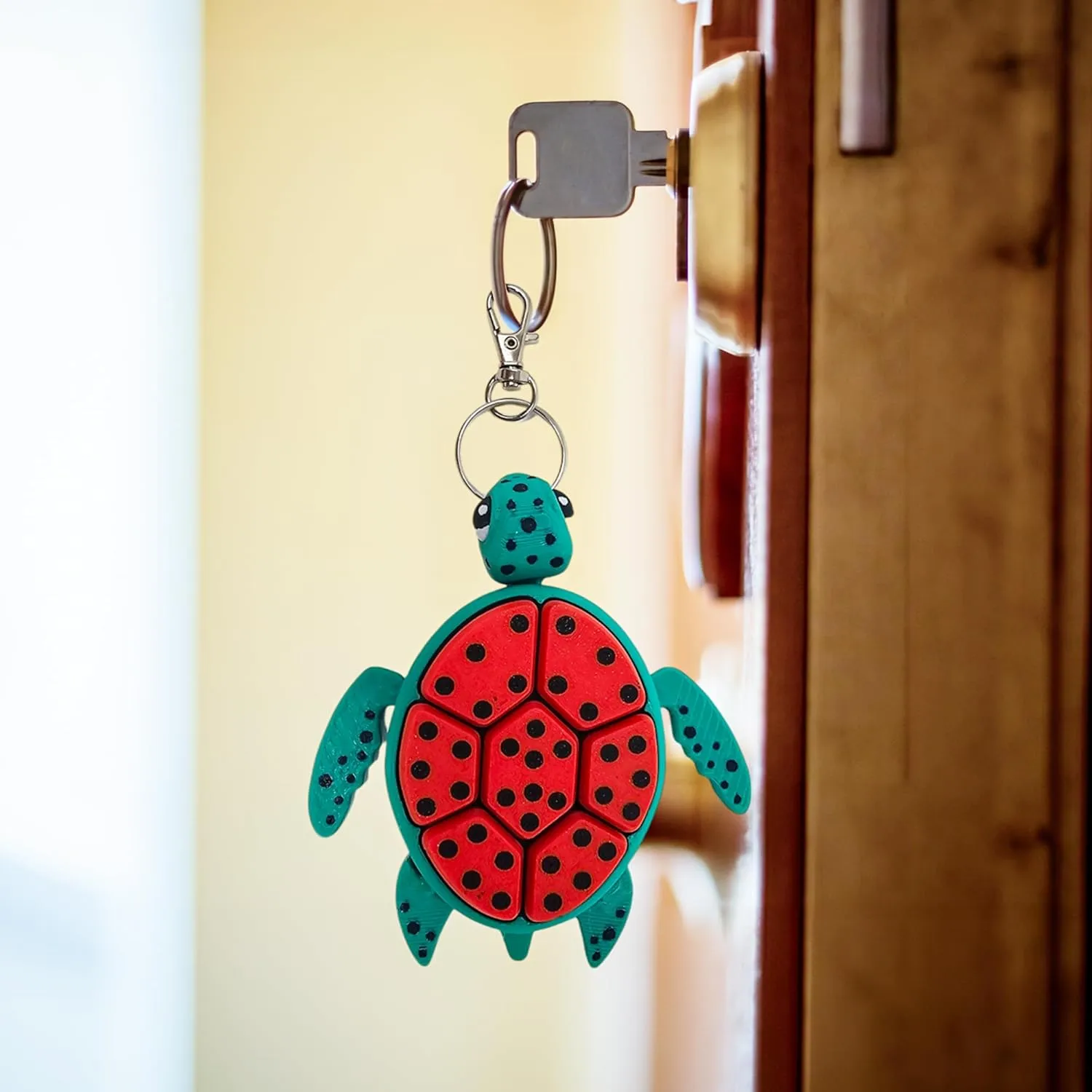 Turtle Fidget Clicker, Mechanical Clicker Shell, Sensory & Anxiety Stress Relief, Fruit & Multicolor Designs, (Strawberry)